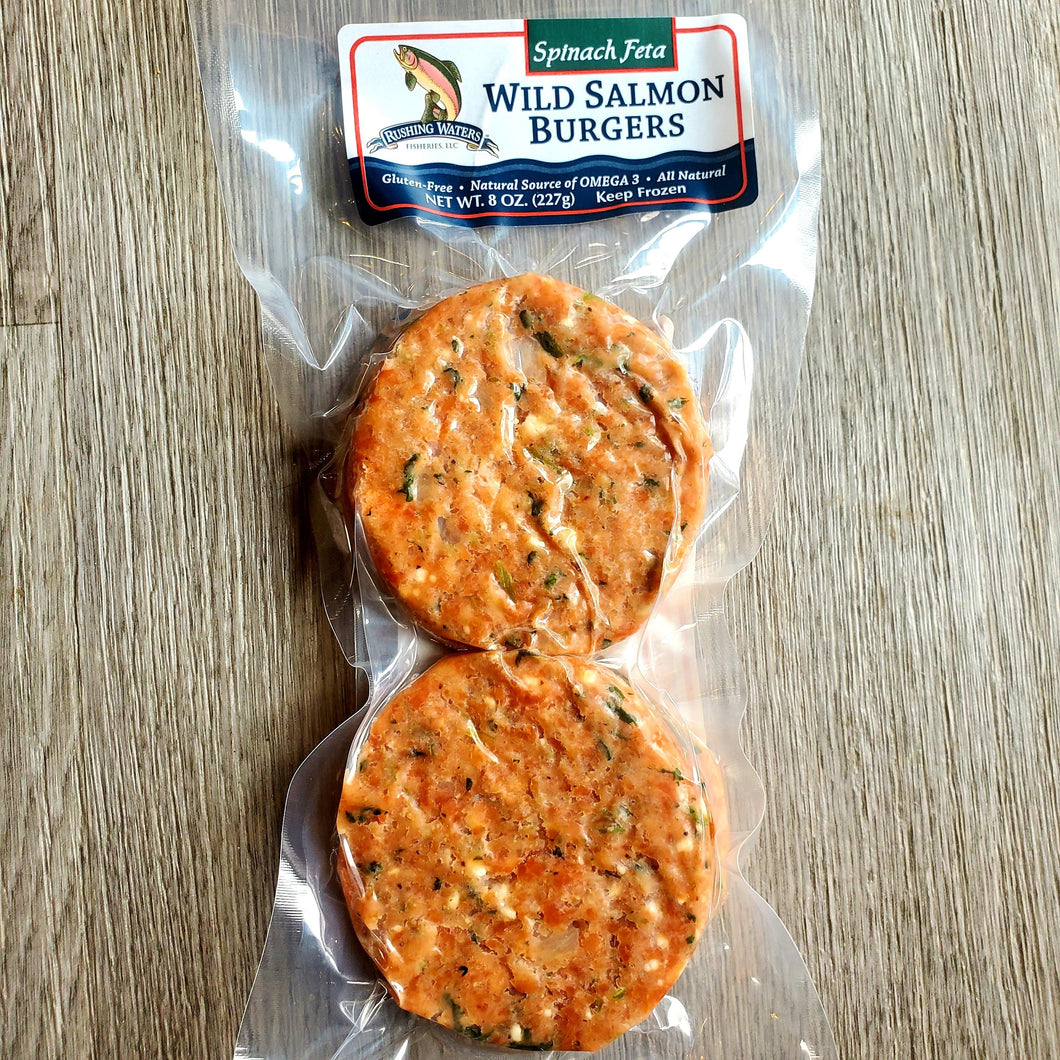 Wild Salmon Burger - Spinach Feta